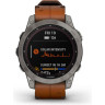 Часы GARMIN FENIX 7 – SAPPHIRE SOLAR EDITION TITANIUM WITH CHESTNUT LEATHER BAND 11342